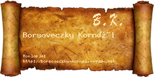 Borsoveczky Kornél névjegykártya